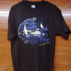 Vintage Location Tourist Souvenir T Shirt Kewaunee Wisconsin Made in USA Sz L